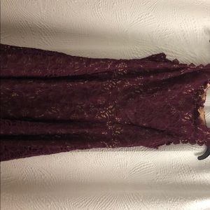 Lacey, above the knee dress. Color: maroon